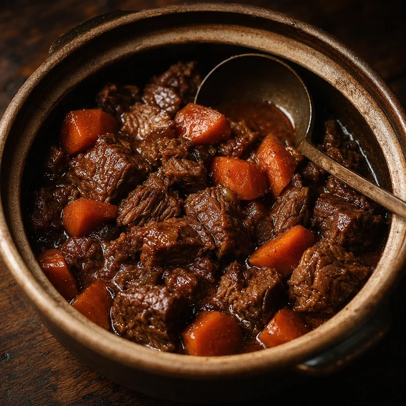 Pressure Cooker Red-Braised Beef with Carrots and Star Anise