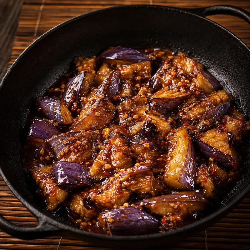 Silky Braised Eggplant in Sweet-Sour Garlic Sauce