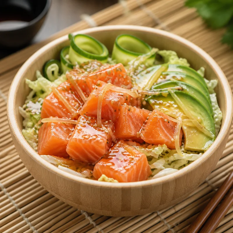 No-Cook Salmon Sashimi Bowl with Ginger-Sesame Dressing