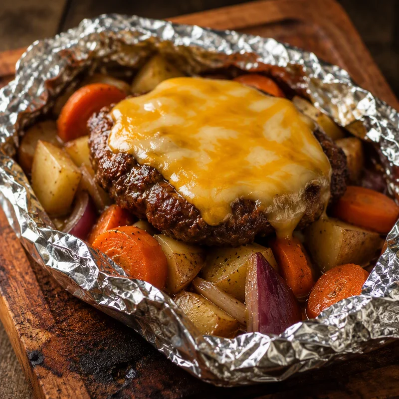 Campfire Hamburger Hobo Foil Packets