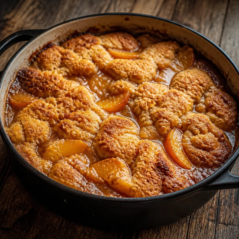 Dutch Oven Peach Cobbler