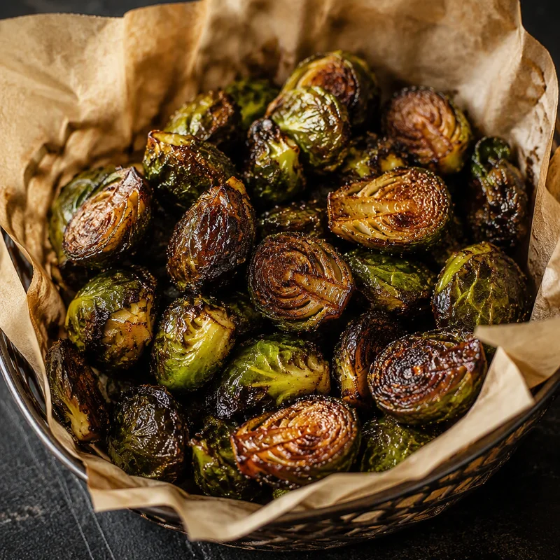 Crispy Balsamic Air Fryer Brussels Sprouts