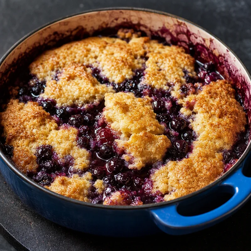 Dutch Oven Blueberry Cobbler