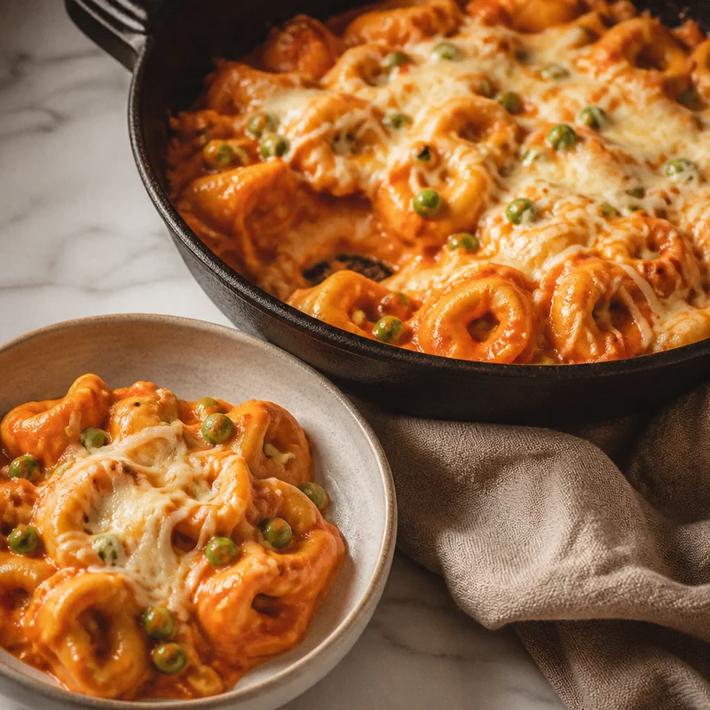 Creamy Tomato Cheese Tortellini Skillet