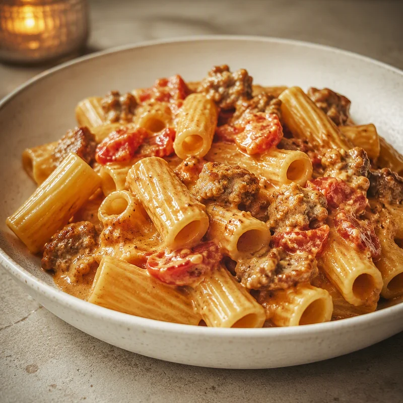 Pressure Cooker Creamy Sausage Rigatoni