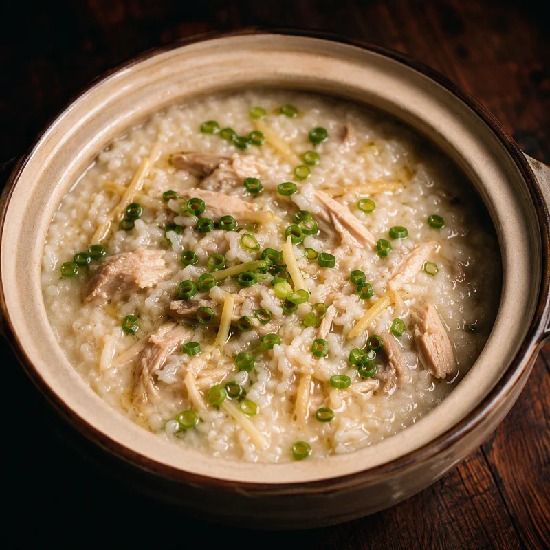 Instant Pot Ginger Chicken Congee with Scallions