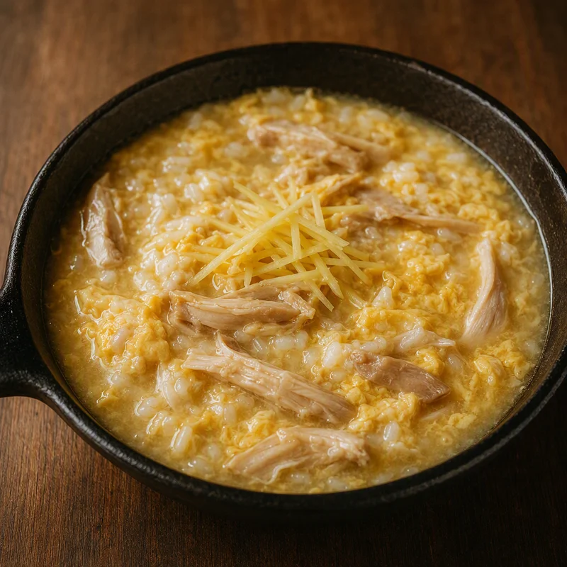 Cozy Chicken and Rice Zosui with Ginger and Egg