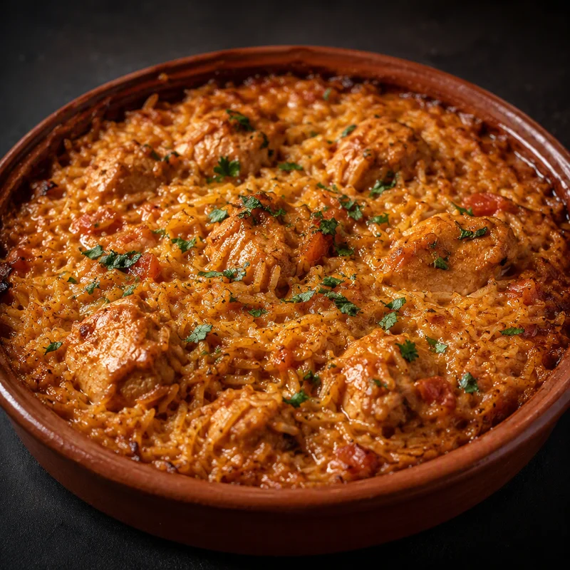Butter Chicken Rice Bake