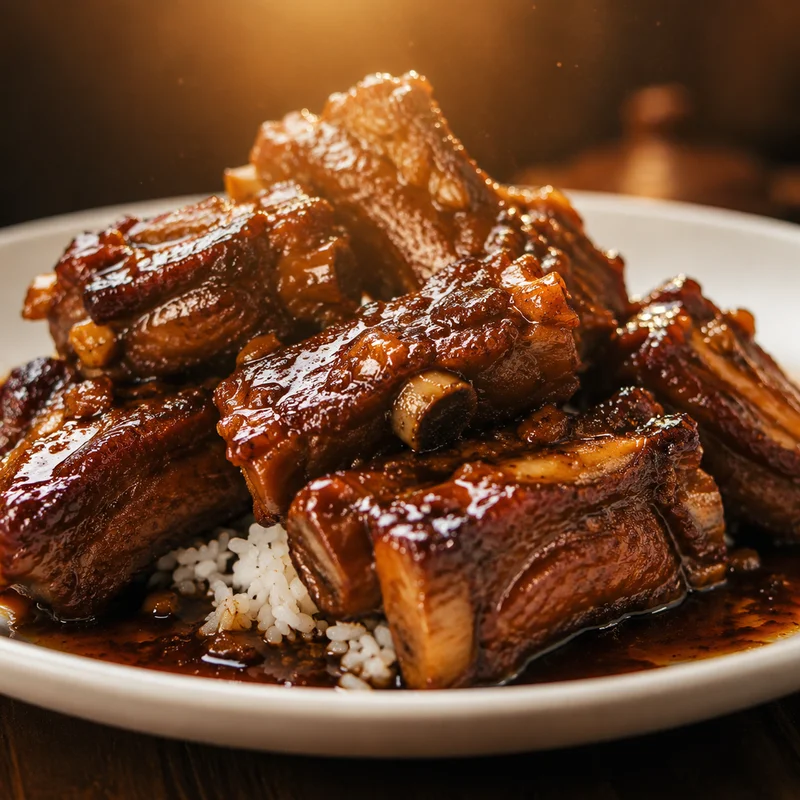 Pressure Cooker Sticky Soy-Ginger Spare Ribs