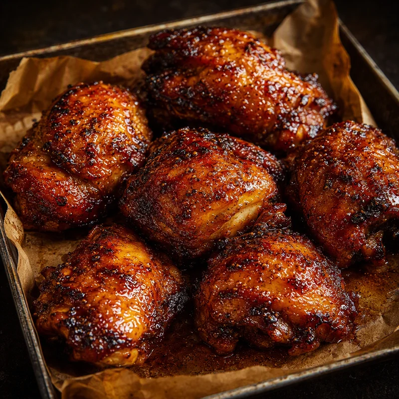 Applewood-Smoked Chicken Thighs with Honey-Vinegar Mop