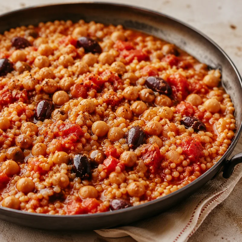 Campfire One-Pot Tomato, Chickpea & Olive Couscous