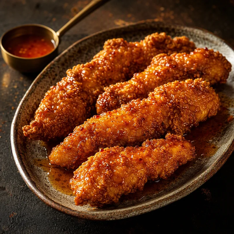 Buttermilk Fried Chicken Tenders with Hot Honey