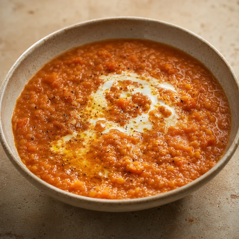 Instant Pot Red Lentil Soup with Cumin and Lemon