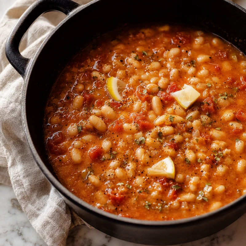 Pressure Cooker White Bean Soup with Tomato and Oregano