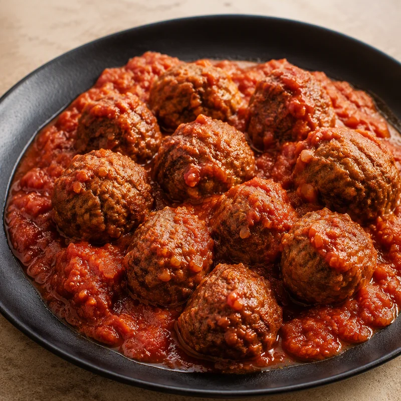 Smyrna-Style Beef Meatballs in Cumin Tomato Sauce