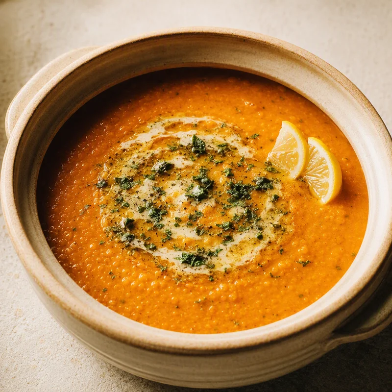 Pressure Cooker Red Lentil Soup with Mint Butter