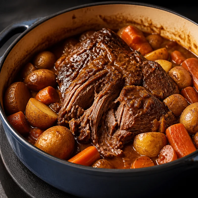 Dutch Oven Pot Roast with Potatoes and Carrots