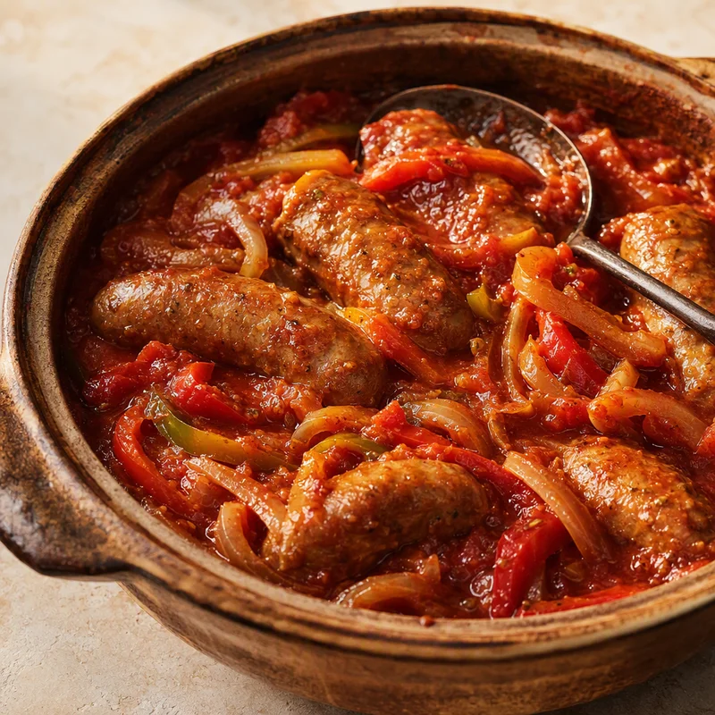 Slow Cooker Italian Sausage with Peppers and Onions