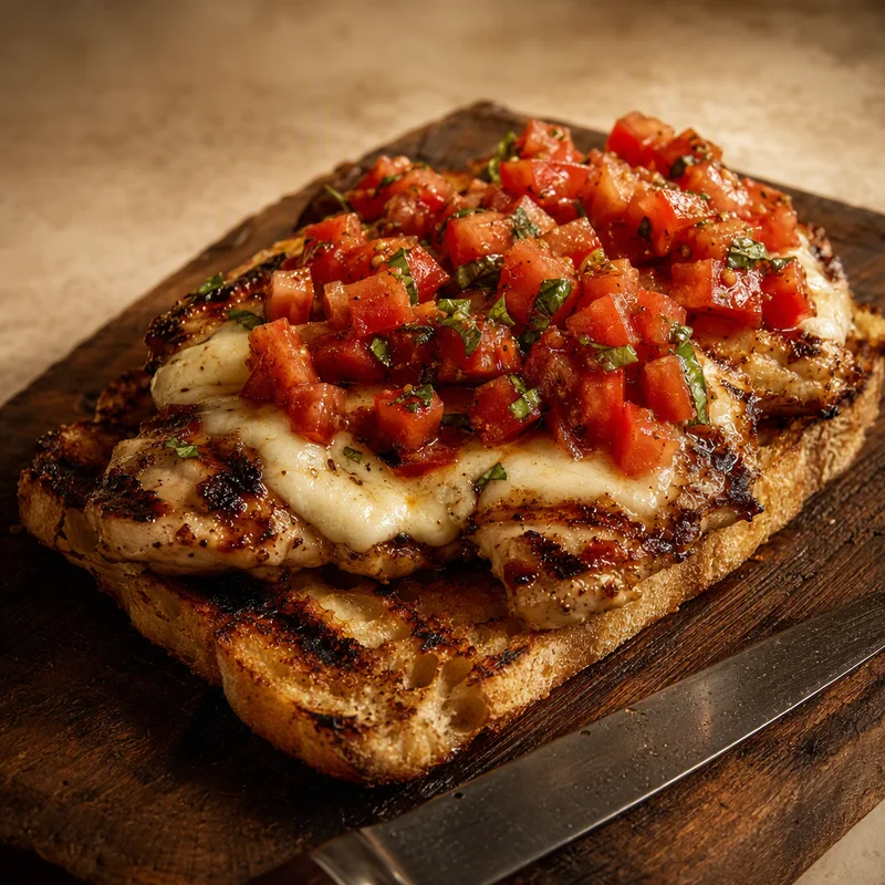 Grilled Bruschetta Chicken with Charred Ciabatta