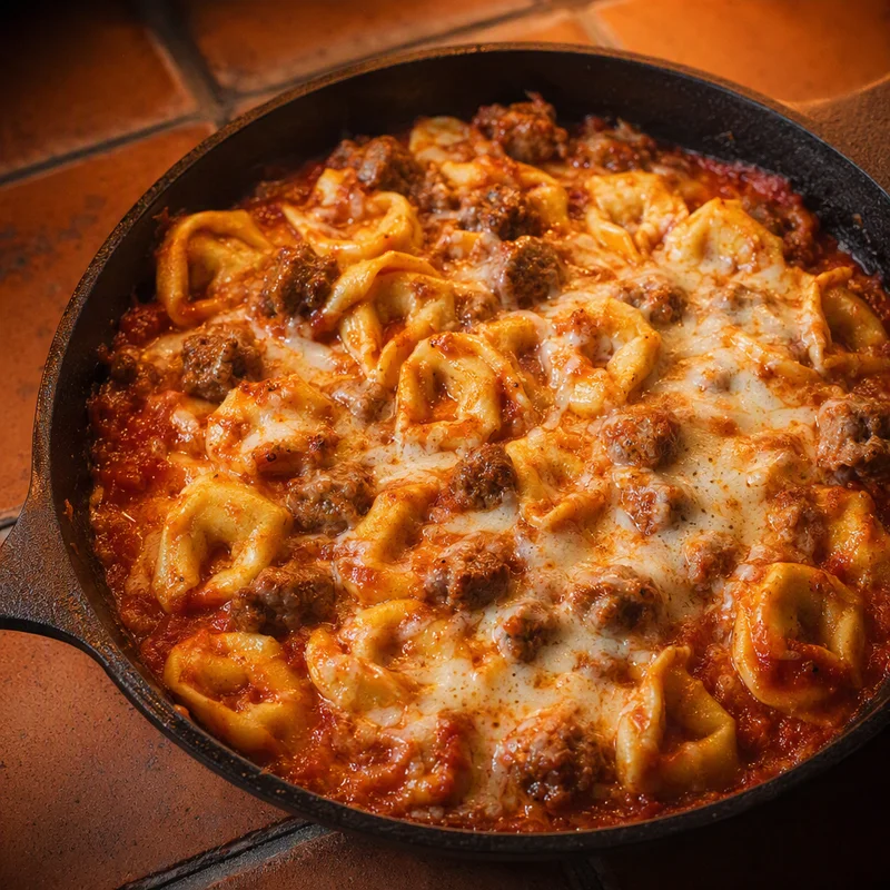 Campfire One-Pot Cheesy Sausage Tortellini