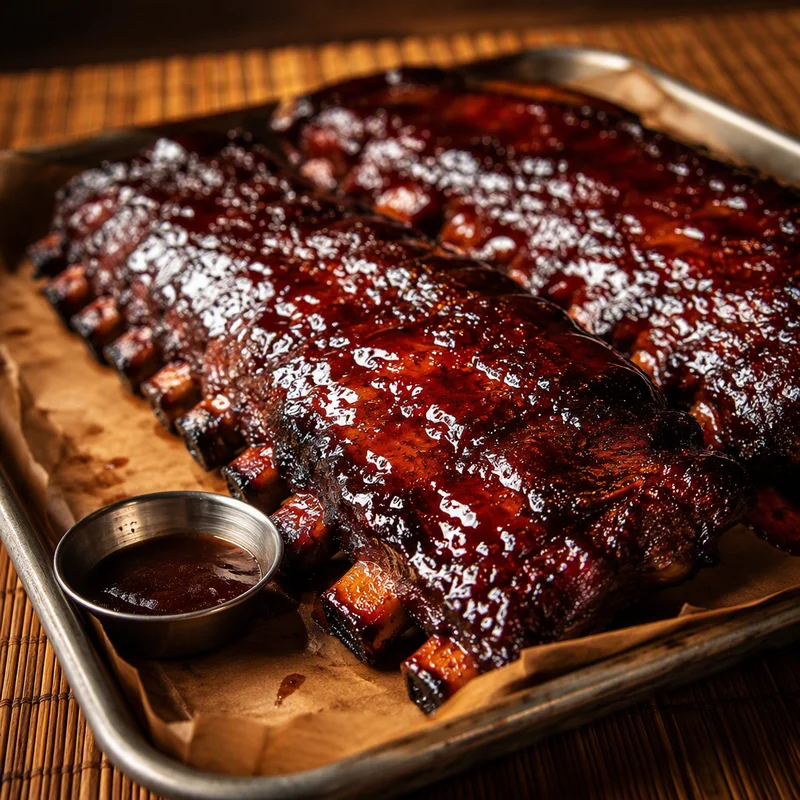 Apple-Smoked Char Siu Ribs with Honey-Hoisin Glaze