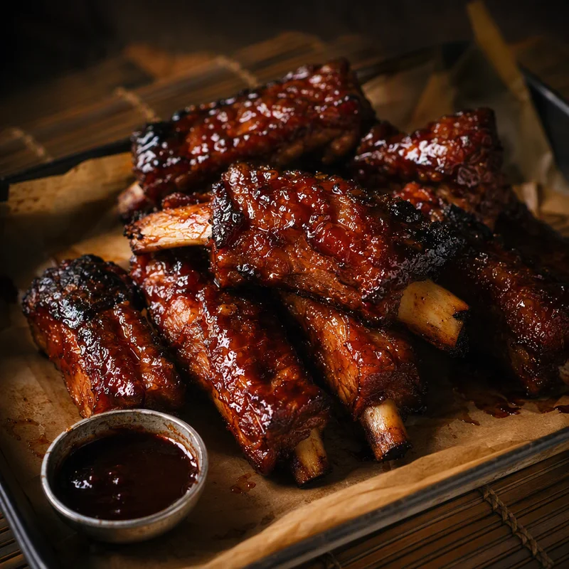 Apple-Smoked Char Siu Pork Ribs