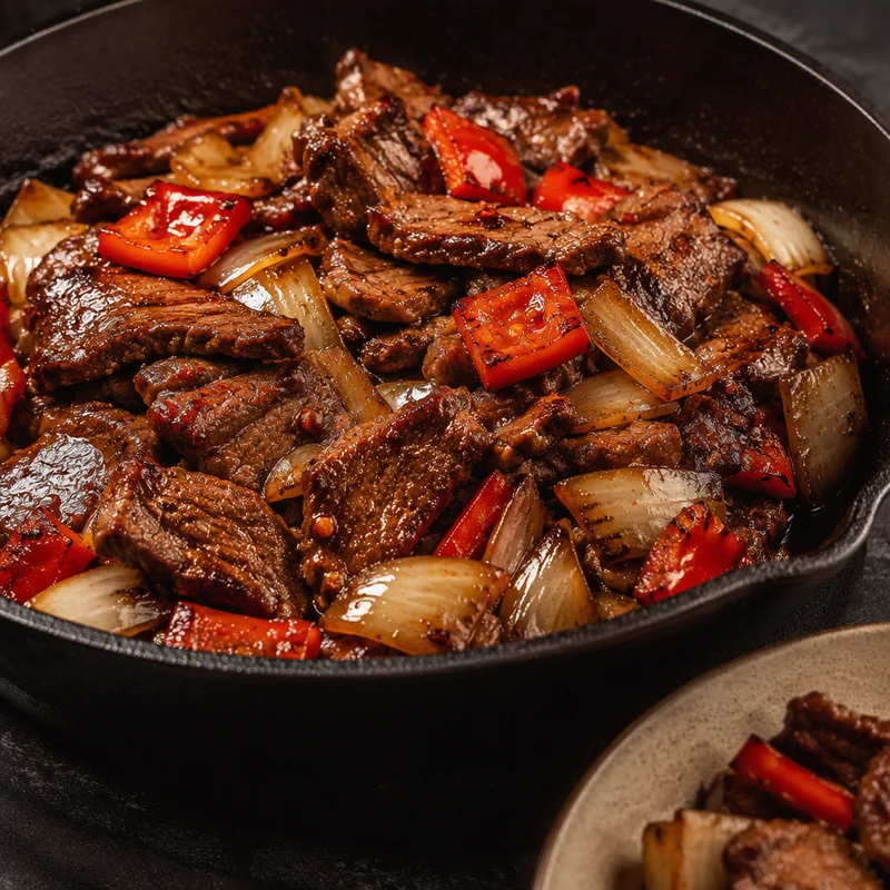 Cumin Lamb Stir-Fry with Charred Onions and Peppers