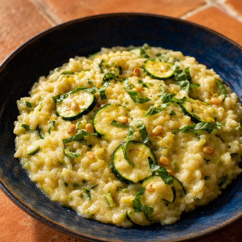 Lemon-Zucchini Risotto with Basil and Toasted Pine Nuts