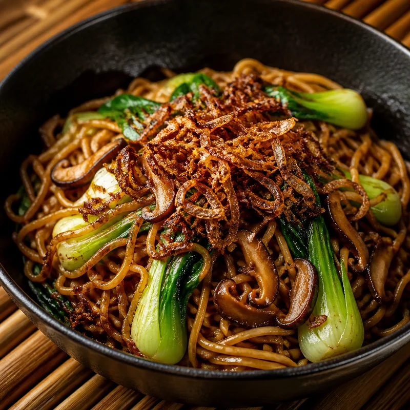 Shanghai Scallion Oil Noodles with Crispy Shallots
