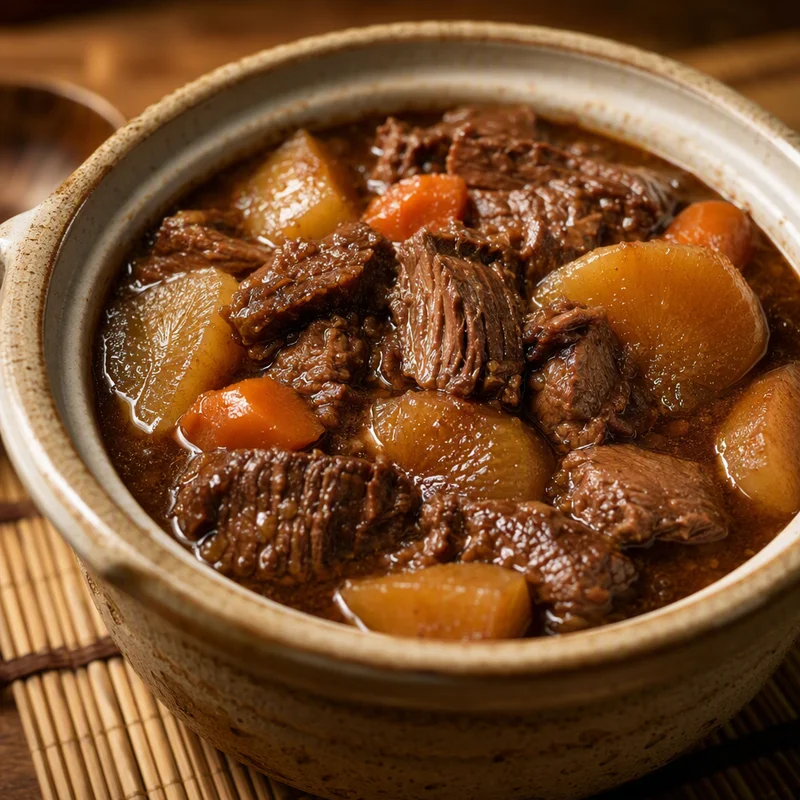 Slow Cooker Chinese Braised Beef with Daikon