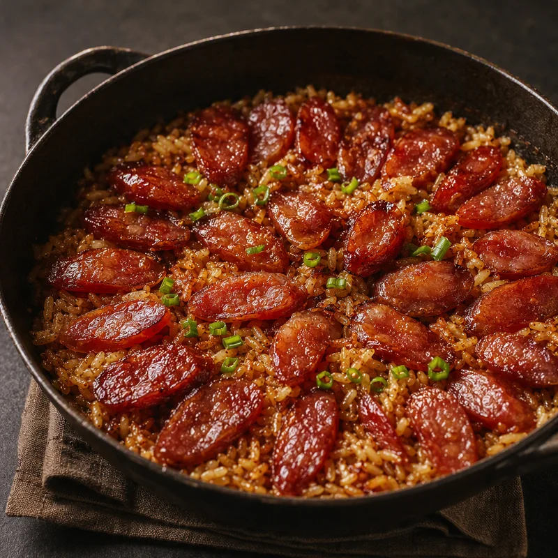 One-Pot Campfire Chinese Sausage Rice