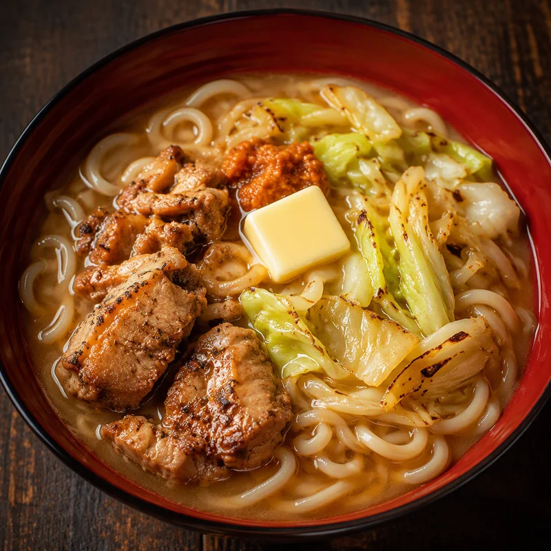 Campfire Miso Butter Udon with Chicken and Cabbage