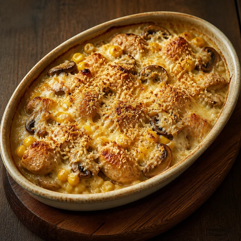 Cheesy Miso Chicken and Rice Bake