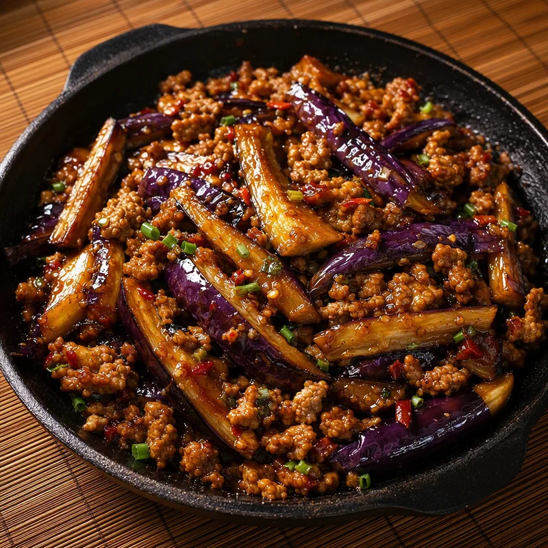 Sichuan Blistered Eggplant with Sizzling Pork