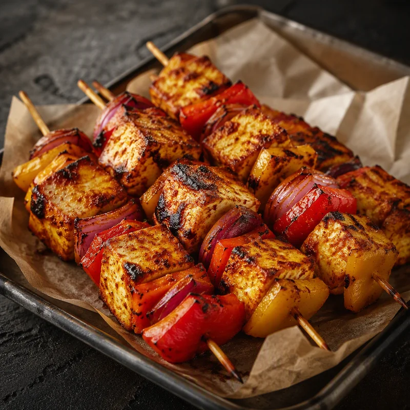 Air Fryer Paneer Tikka Skewers