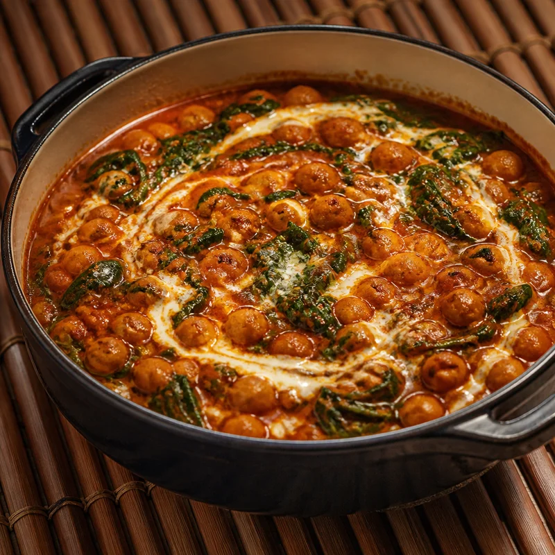 Slow Cooker Chana Masala with Spinach