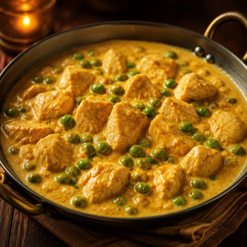 Mild Creamy Chicken Korma with Peas