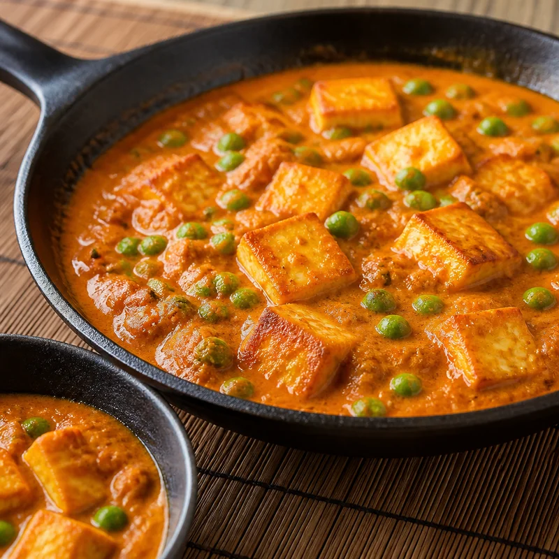 Creamy Tomato Paneer and Peas