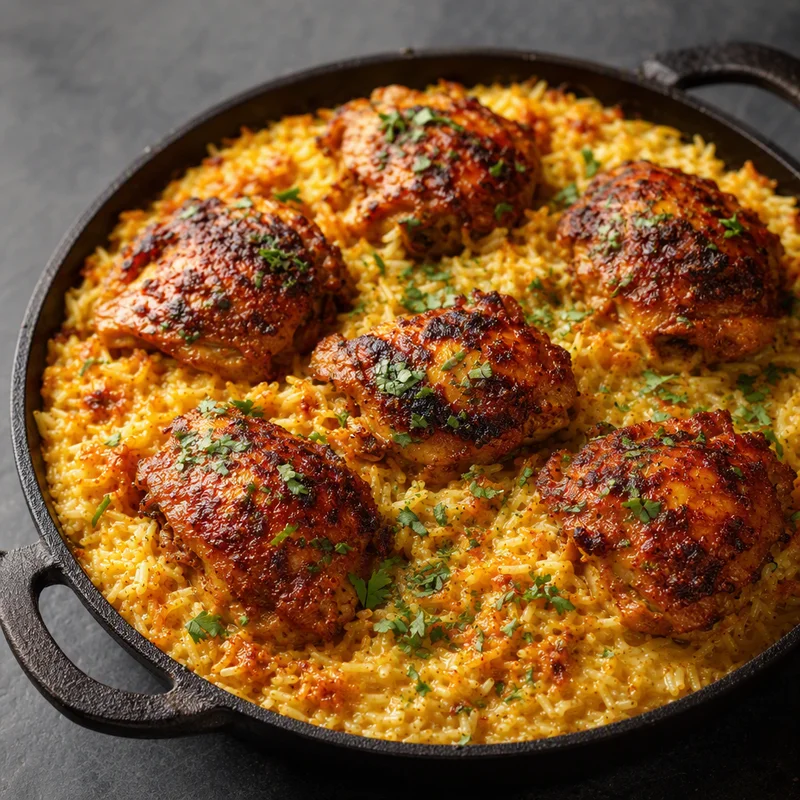 Coconut Chicken Tikka Rice Bake