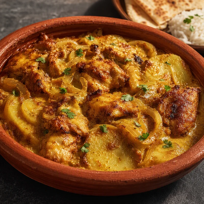 Creamy Coconut Curry Chicken and Potato Bake