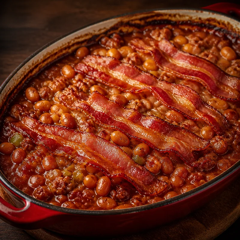 Loaded Beef and Bacon Baked Beans