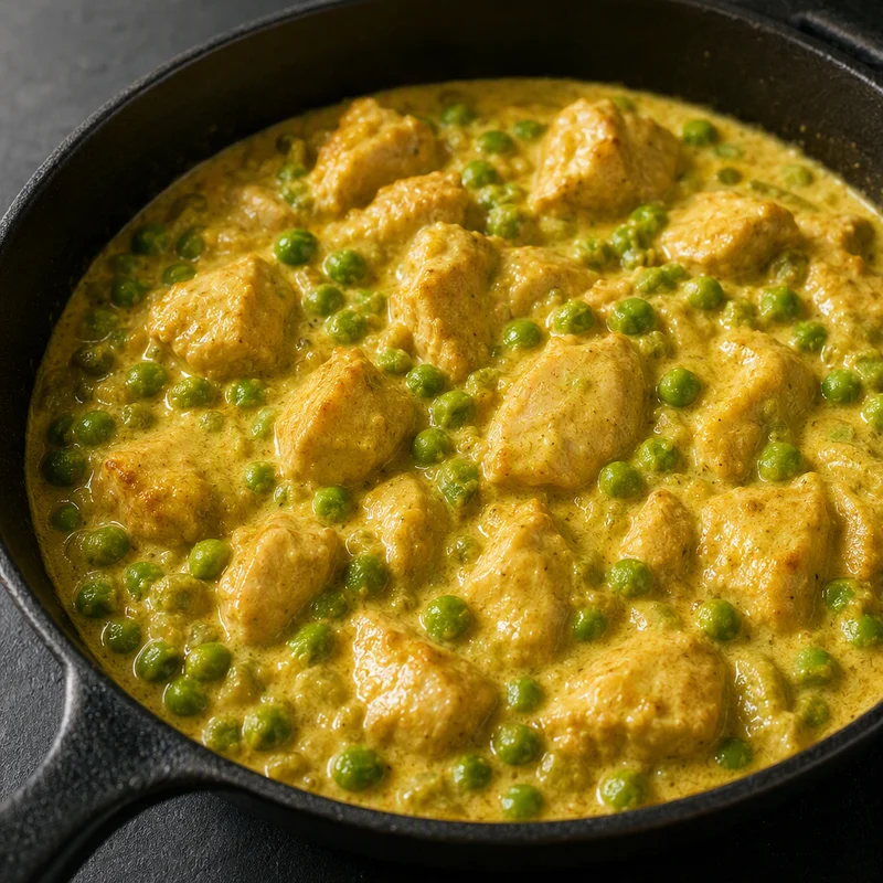 Creamy Coconut Chicken Korma with Peas