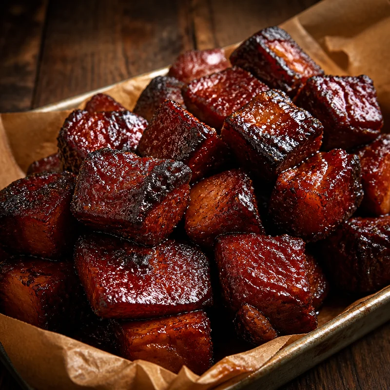 Air Fryer BBQ Pork Belly Burnt Ends