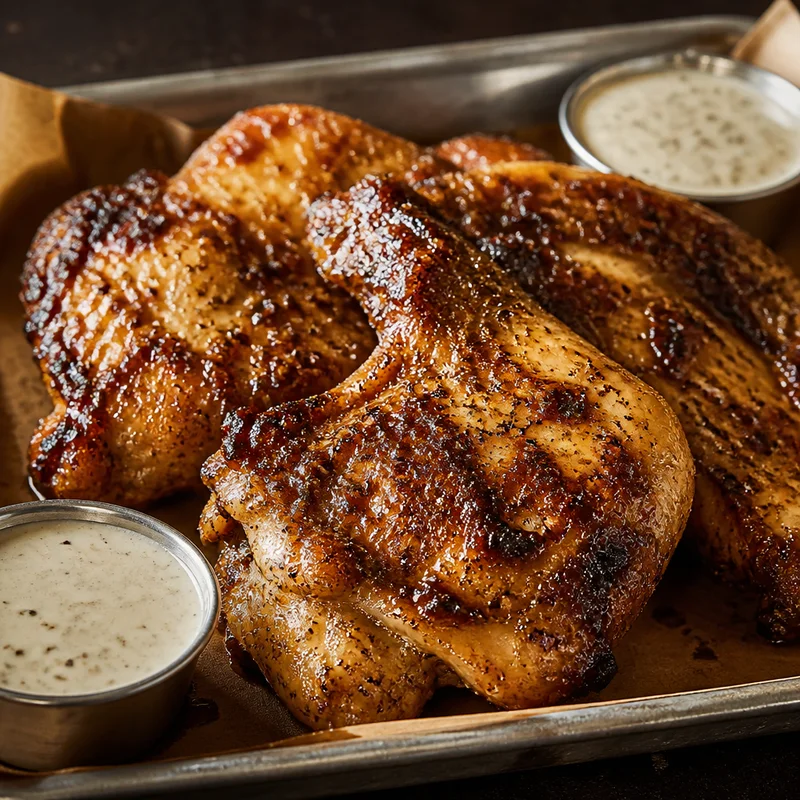 Grilled Chicken Thighs with Alabama White Sauce