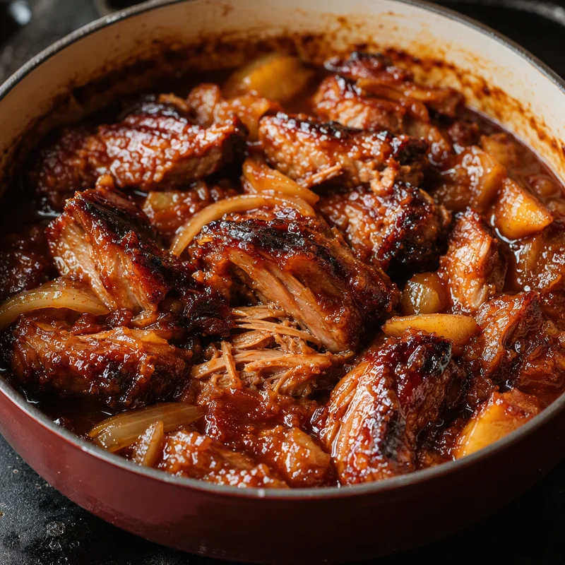 Slow Cooker Peach BBQ Country-Style Pork Ribs