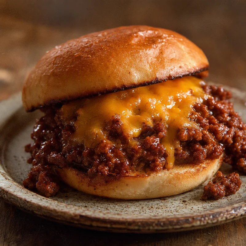 Sweet BBQ Sloppy Joes with Melty Cheddar