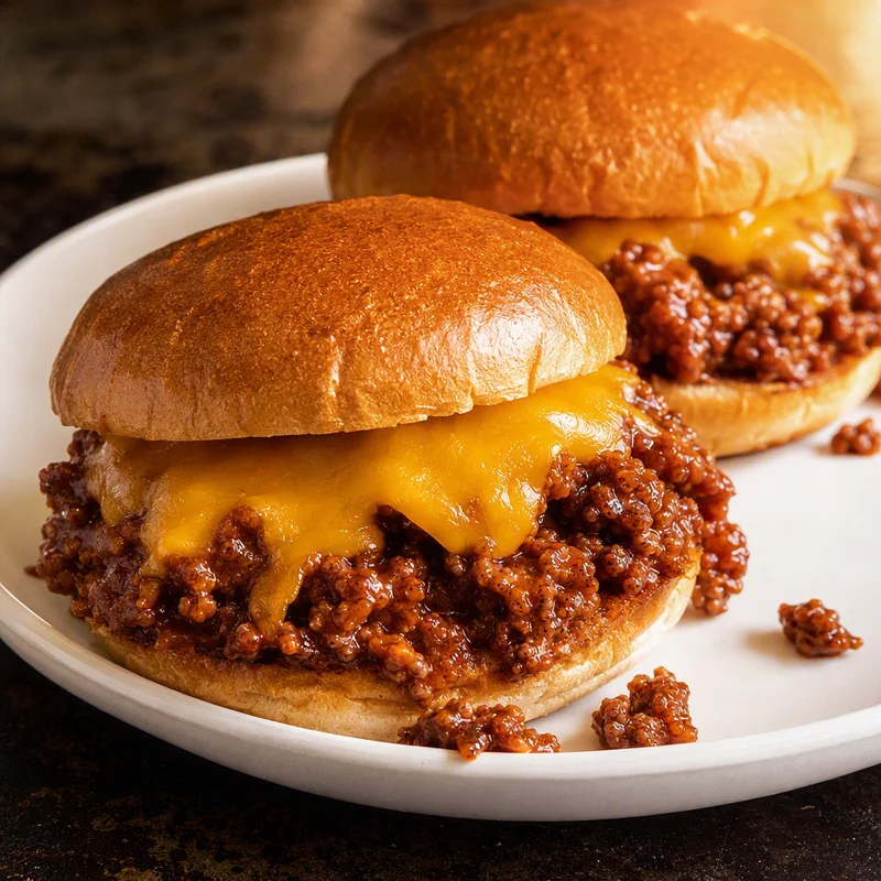 Skillet BBQ Sloppy Joes with Melty Cheddar
