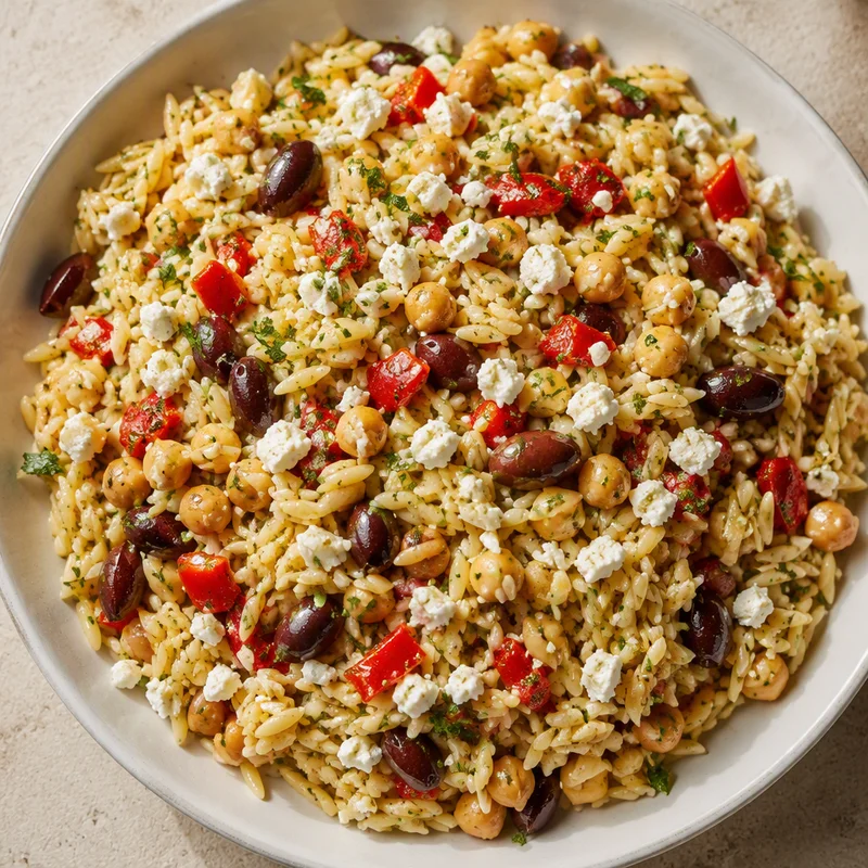 Big-Batch Lemon Orzo Salad with Feta and Olives