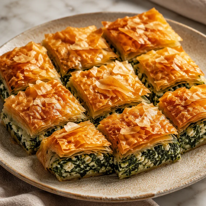 Spinach and Feta Filo Squares