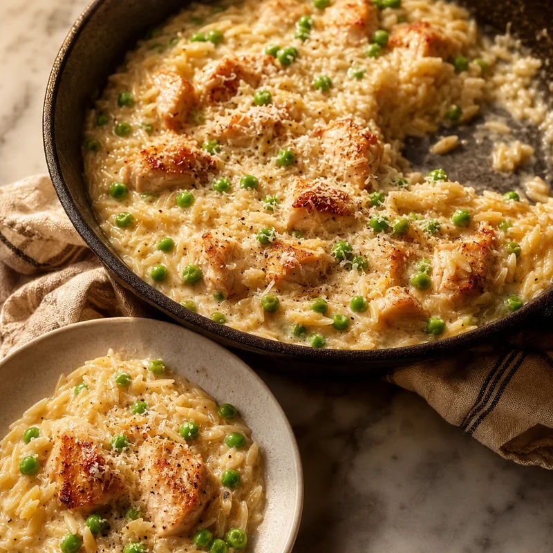 Creamy One-Pot Chicken and Pea Orzo